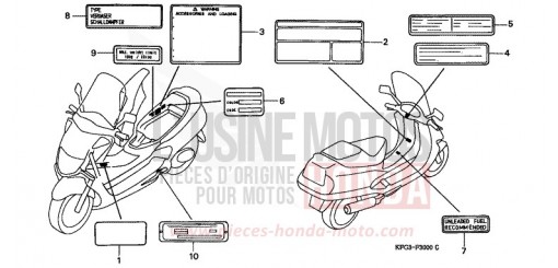 ETIQUETTE DE PRECAUTIONS FES250X de 1999
